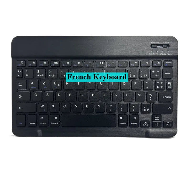 For Ipad Tablet Azerty Thai Keyboard With Arabic French Russian Spanish Bluetooth Wireless Keyboard Mouse Android Universal 10"