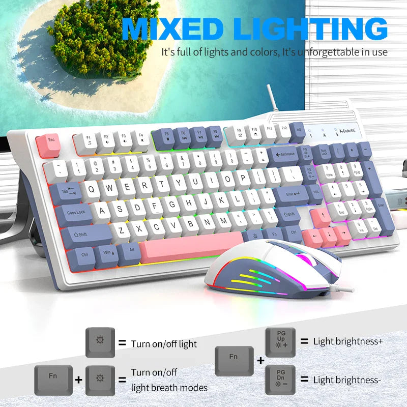 Viper KM800 Pro wired gaming keyboard and mouse set desktop computer notebook home office illuminated usb