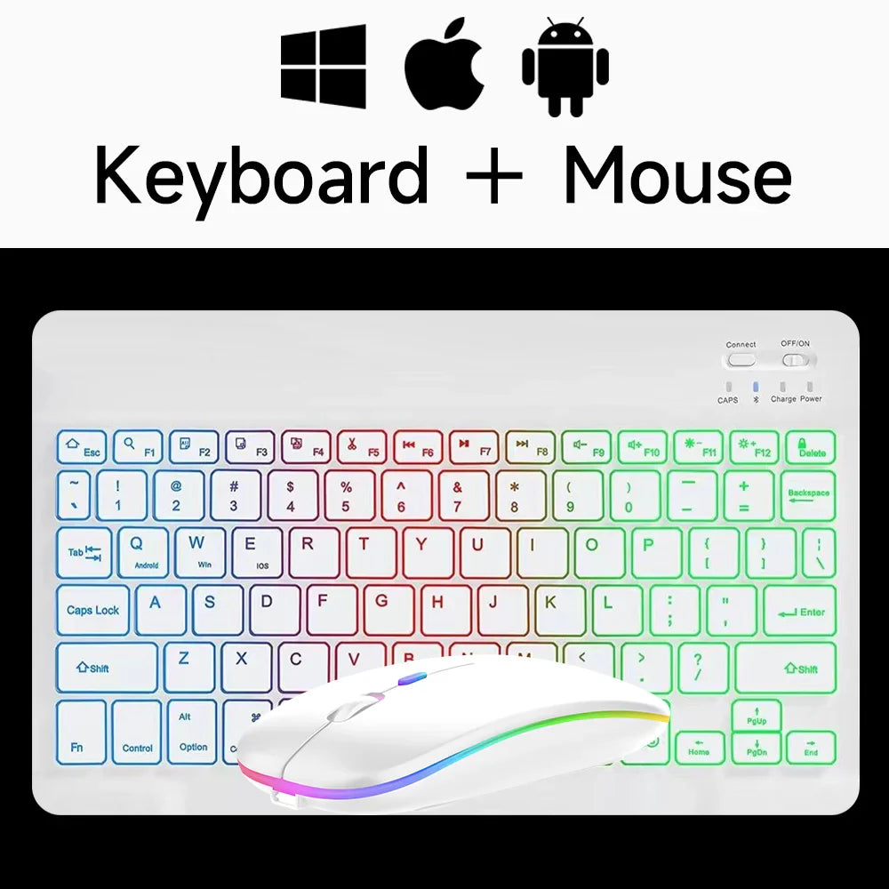 Xiaomi Wireless Bluetooth Backlit Keyboards RGB Colorful Gradient Luminous Mini Keyboard And Mouse Set For Apple Samsung Tablet