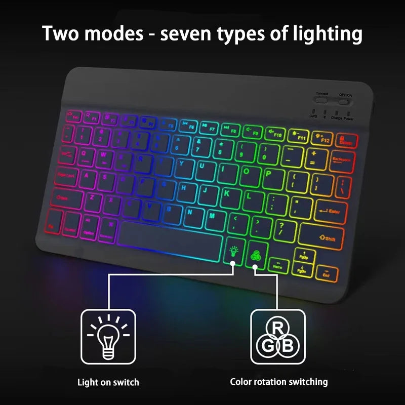 Xiaomi Wireless Bluetooth Backlit Keyboards RGB Colorful Gradient Luminous Mini Keyboard And Mouse Set For Apple Samsung Tablet